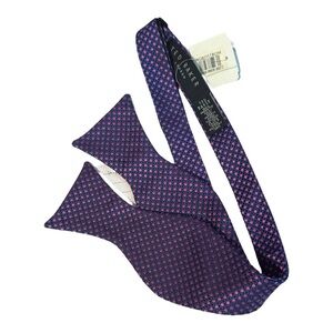 Ted Baker London Bow Tie 100% Silk Adjustable Blue Pink Geometric NWT